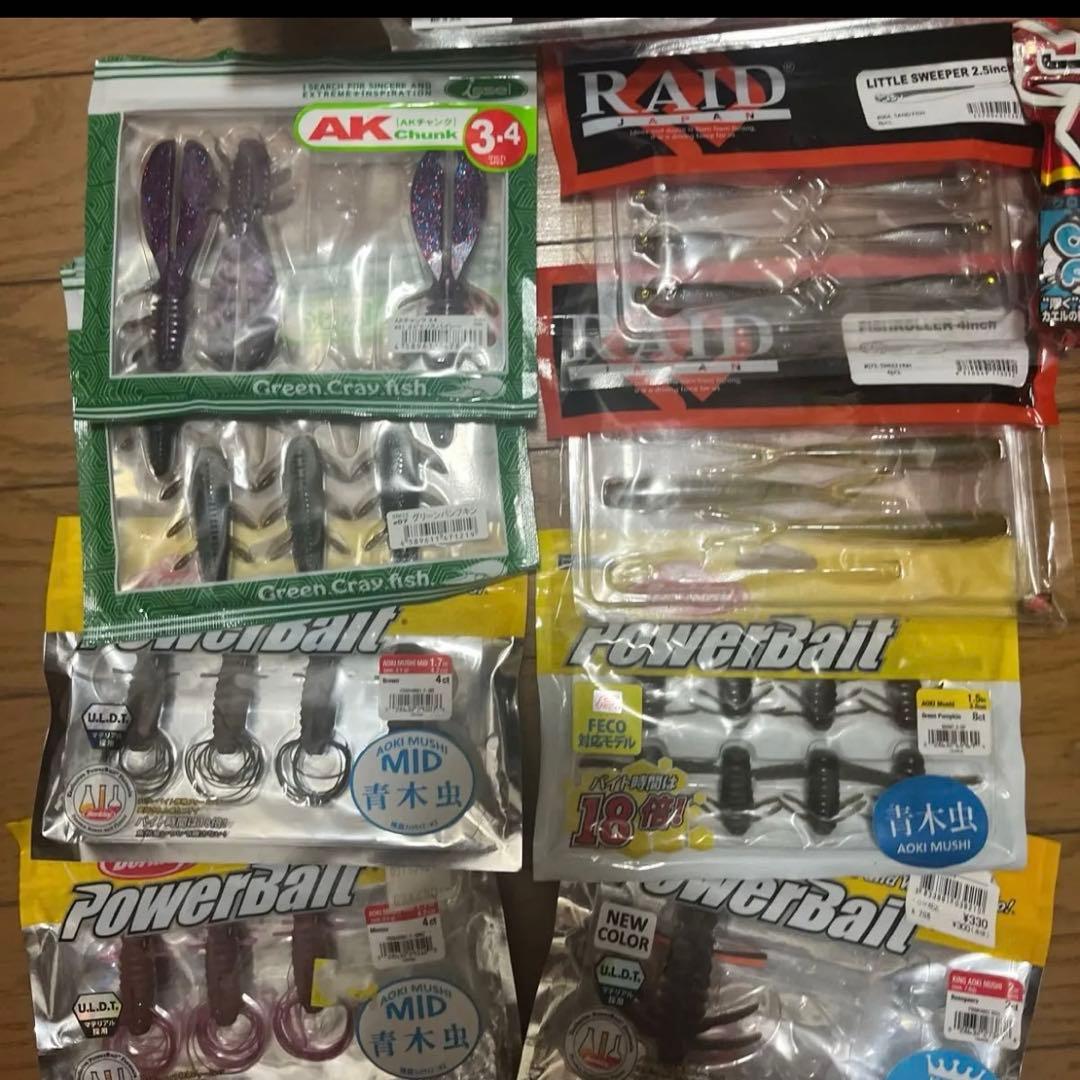 バス釣り引退セット ワーム小物大量 沈み蟲 カバースキャット フリックシェイク