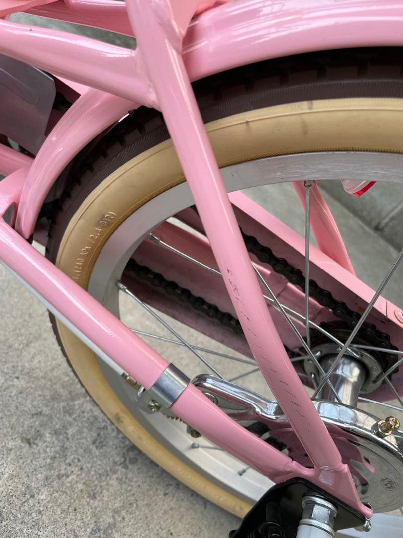 アサヒサイクル　子供用自転車 ピンク バスケット・補助輪付き18インチ　点検済み