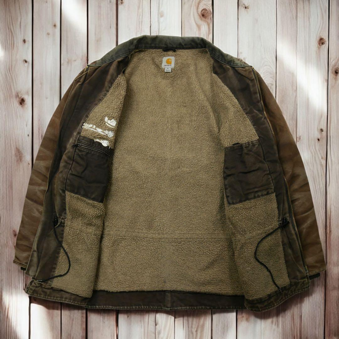 11M416◯Carhartt ボア DKB フェード ボロ リッジコート XL