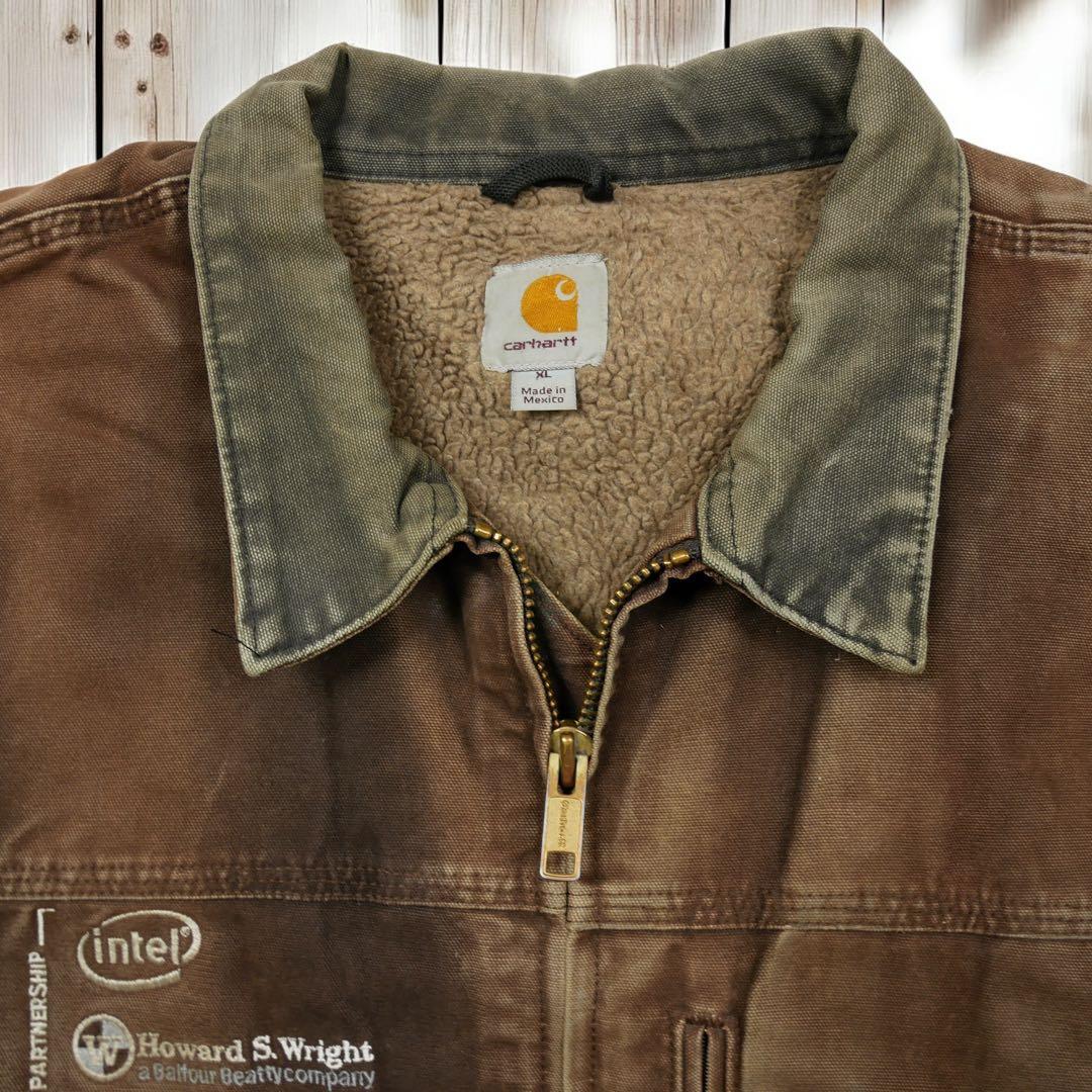 11M416◯Carhartt ボア DKB フェード ボロ リッジコート XL
