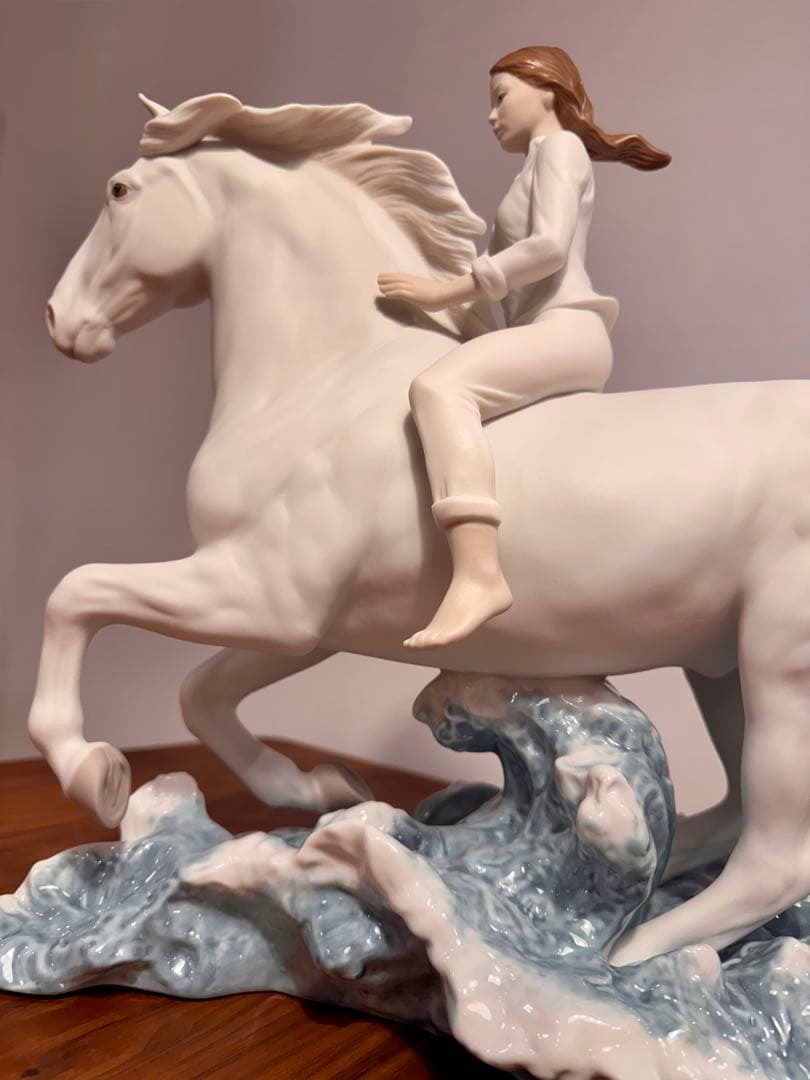 【￥349,800新品同様】リヤドロ／大型作品／海辺を駆けて／元箱付