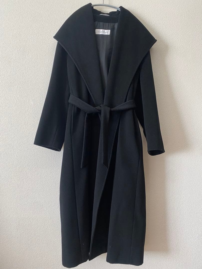 MaxMaraブラック フード付き ロングコート