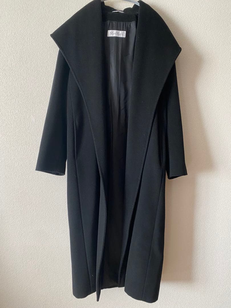MaxMaraブラック フード付き ロングコート