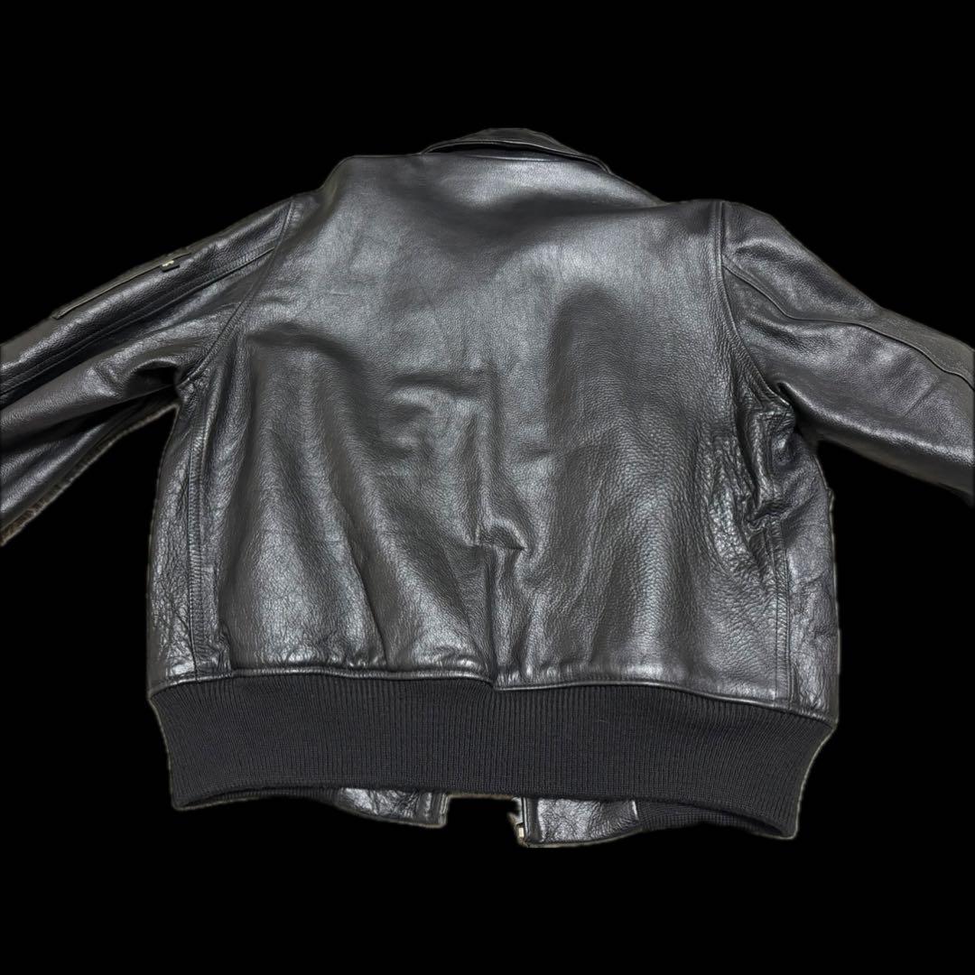 ALPHA INDUSTRIES レザー MA-1 ブラック Sサイズ