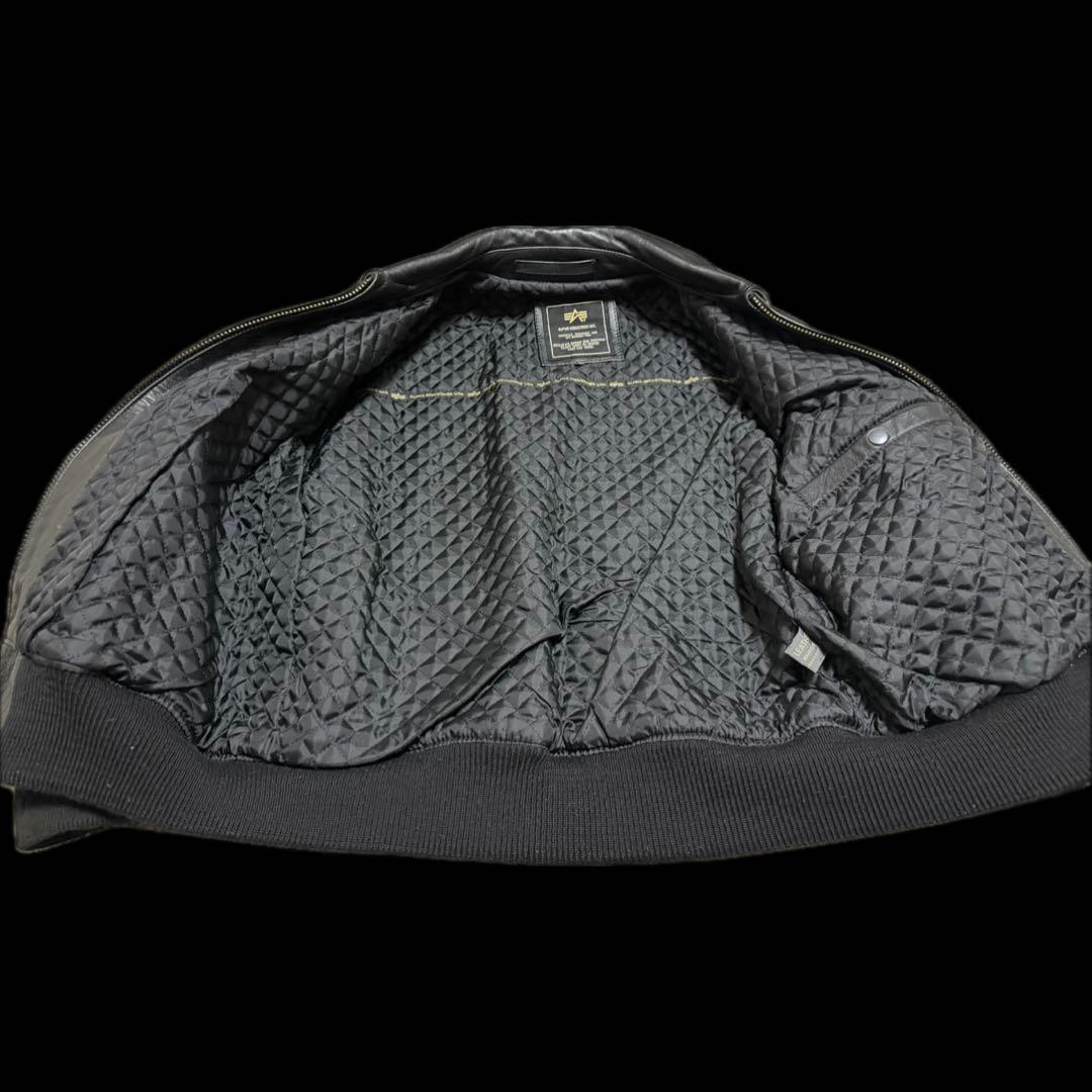 ALPHA INDUSTRIES レザー MA-1 ブラック Sサイズ