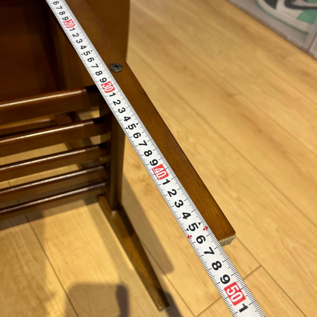 木製ブラウンテーブル 約90cm x 50cmカリモク