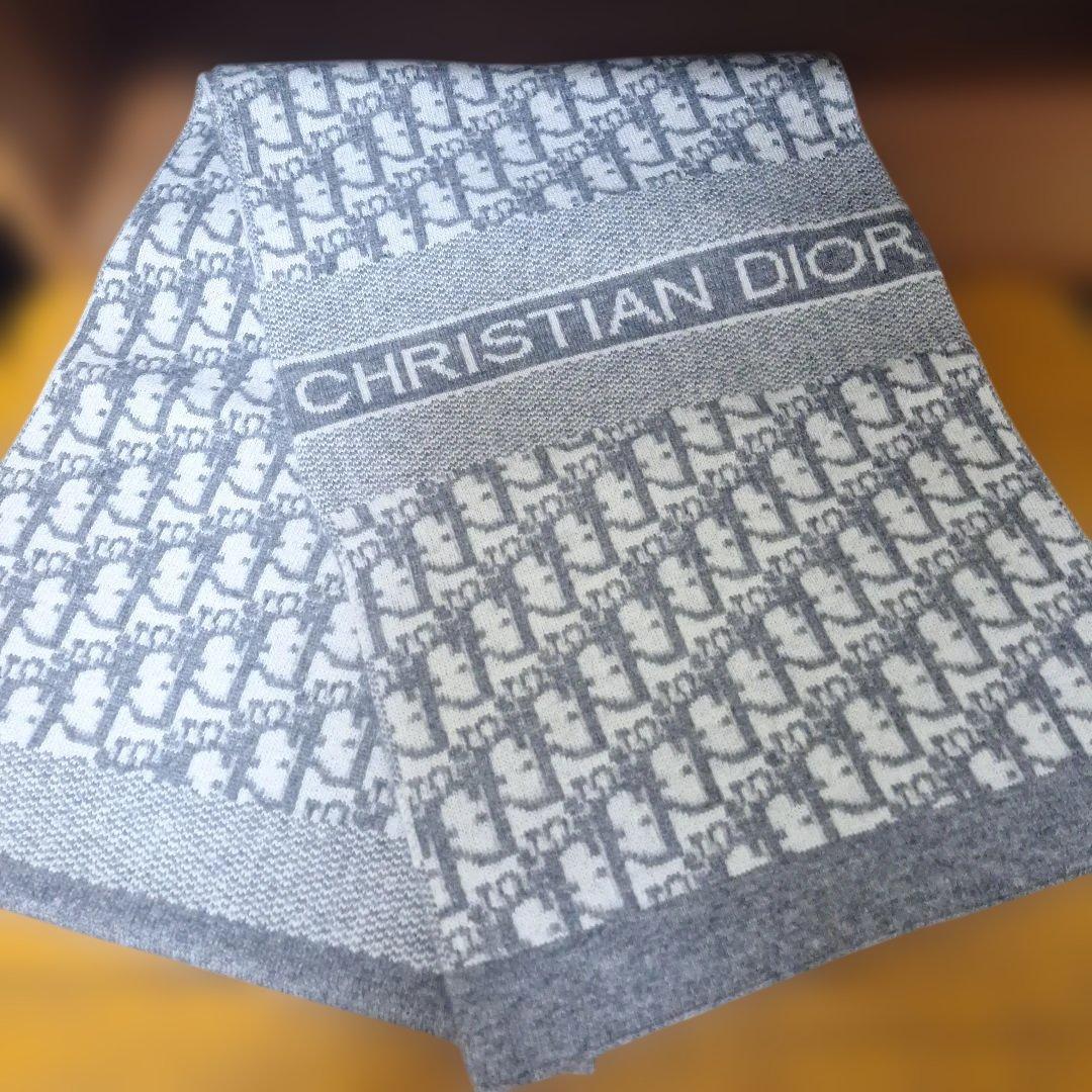【新品】Dior ディオール マフラー　グレー