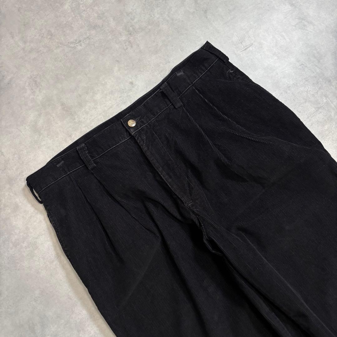 古着 90s〜 savane コーデュロイ パンツ ワイド ブラック 極太 黒