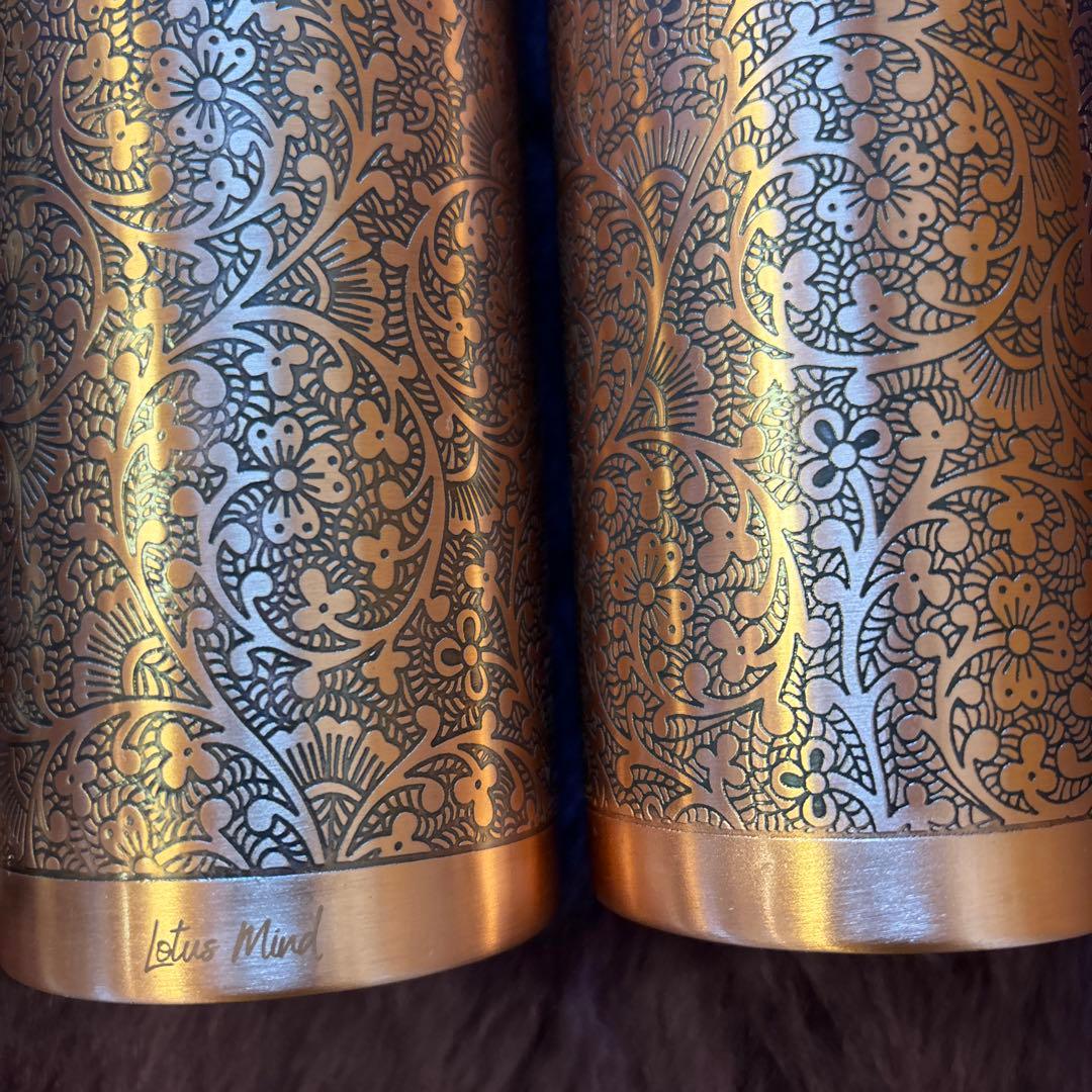 【ほぼ未使用】水筒 純銅ウォーターボトル900ml 4点セット