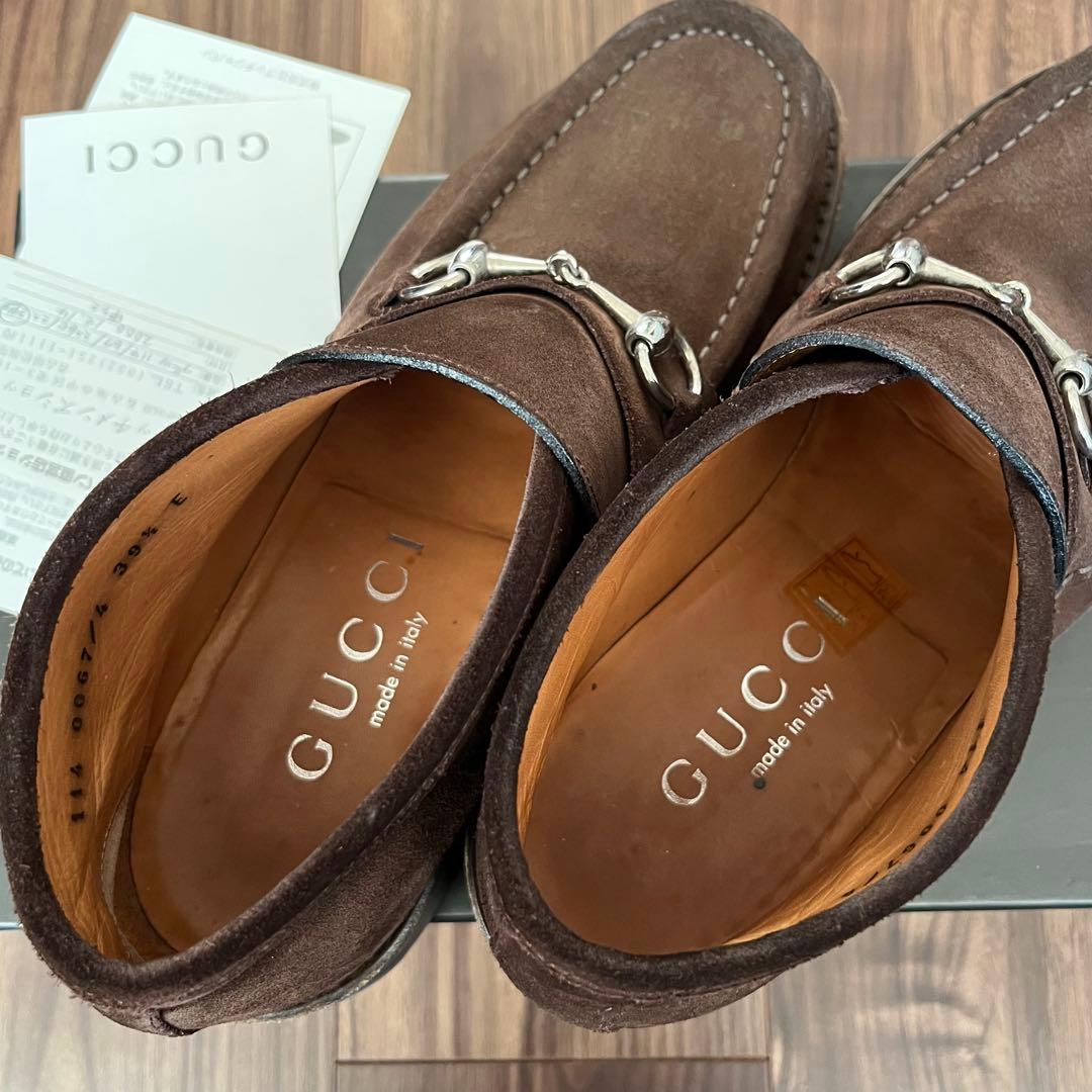 GUCCI ブラウン 茶 チャッカブーツ ホースビット スエード 39 1/2