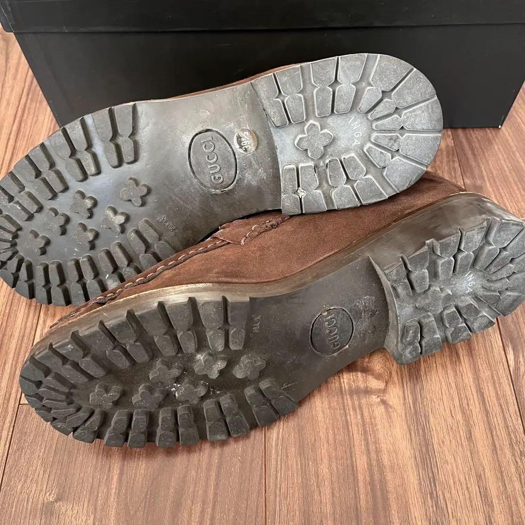 GUCCI ブラウン 茶 チャッカブーツ ホースビット スエード 39 1/2