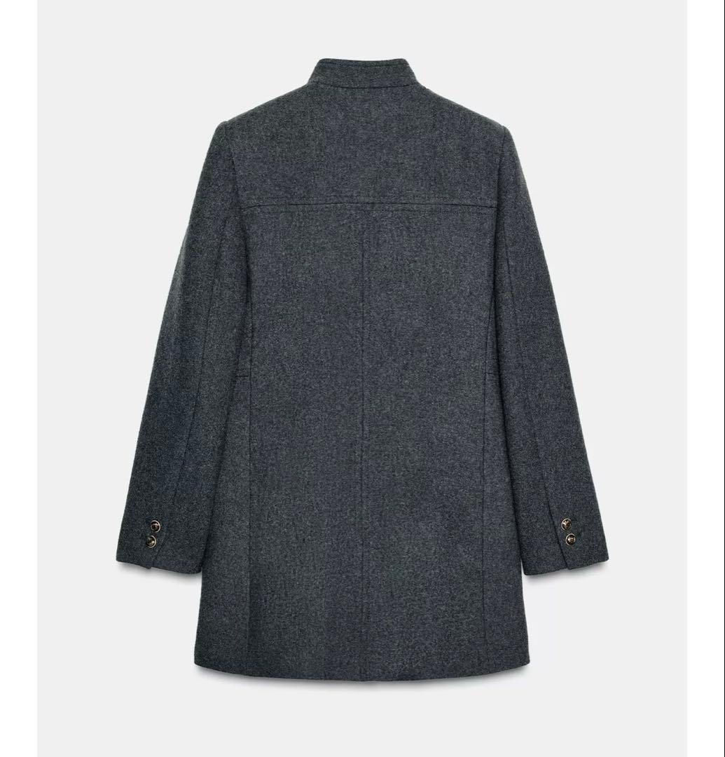 タグ付き新品★ZARAウールダブルブレストコート★XL★グレー色★完売商品