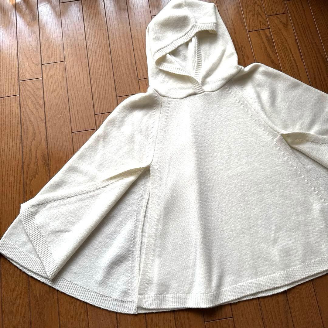 Gypsohila ジプソフィア　ニットポンチョ　フリーサイズ　ホワイト