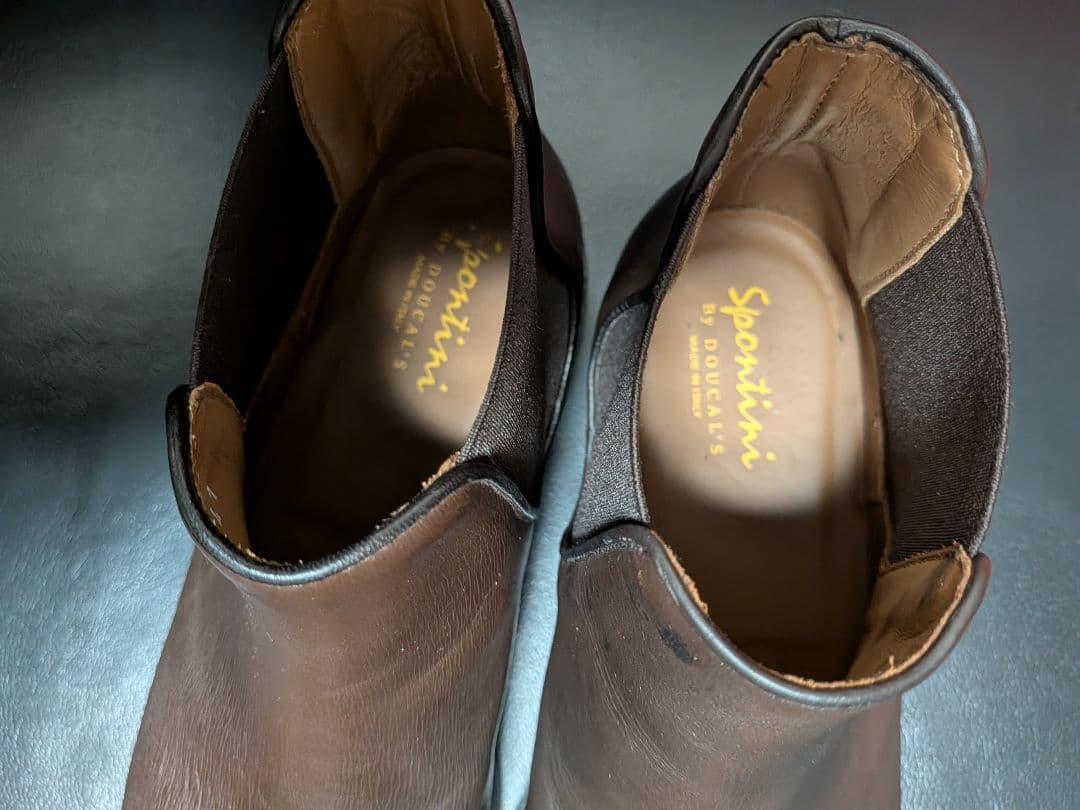 美品 DOUCAL‘S デュカルス サイドゴアブーツ 41 ダークブラウン