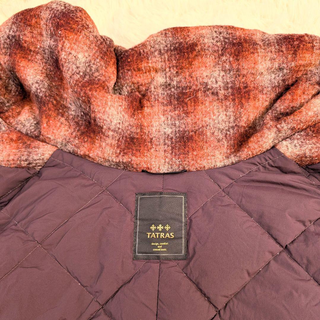 【希少】タトラス TATRAS ダウンポンチョ ケープコート チェック柄