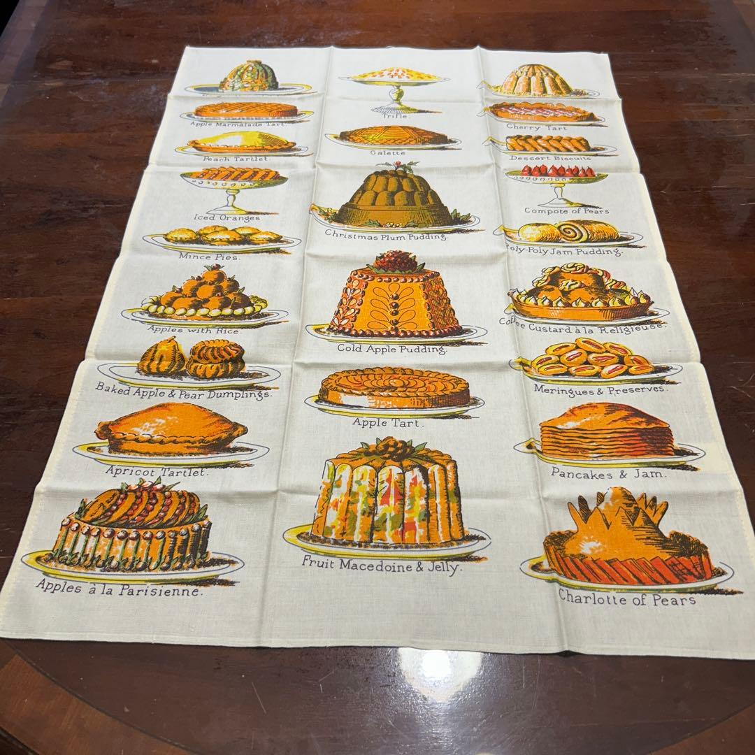 【オックスフォード大の蔵書】ティータオル　PAST TIMES社　英国製 希少