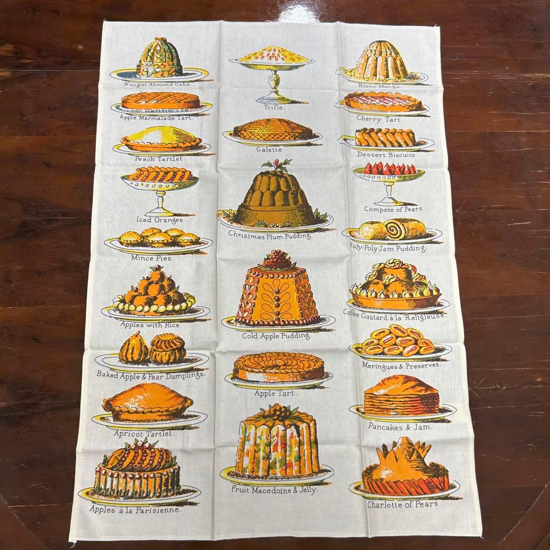 【オックスフォード大の蔵書】ティータオル　PAST TIMES社　英国製 希少