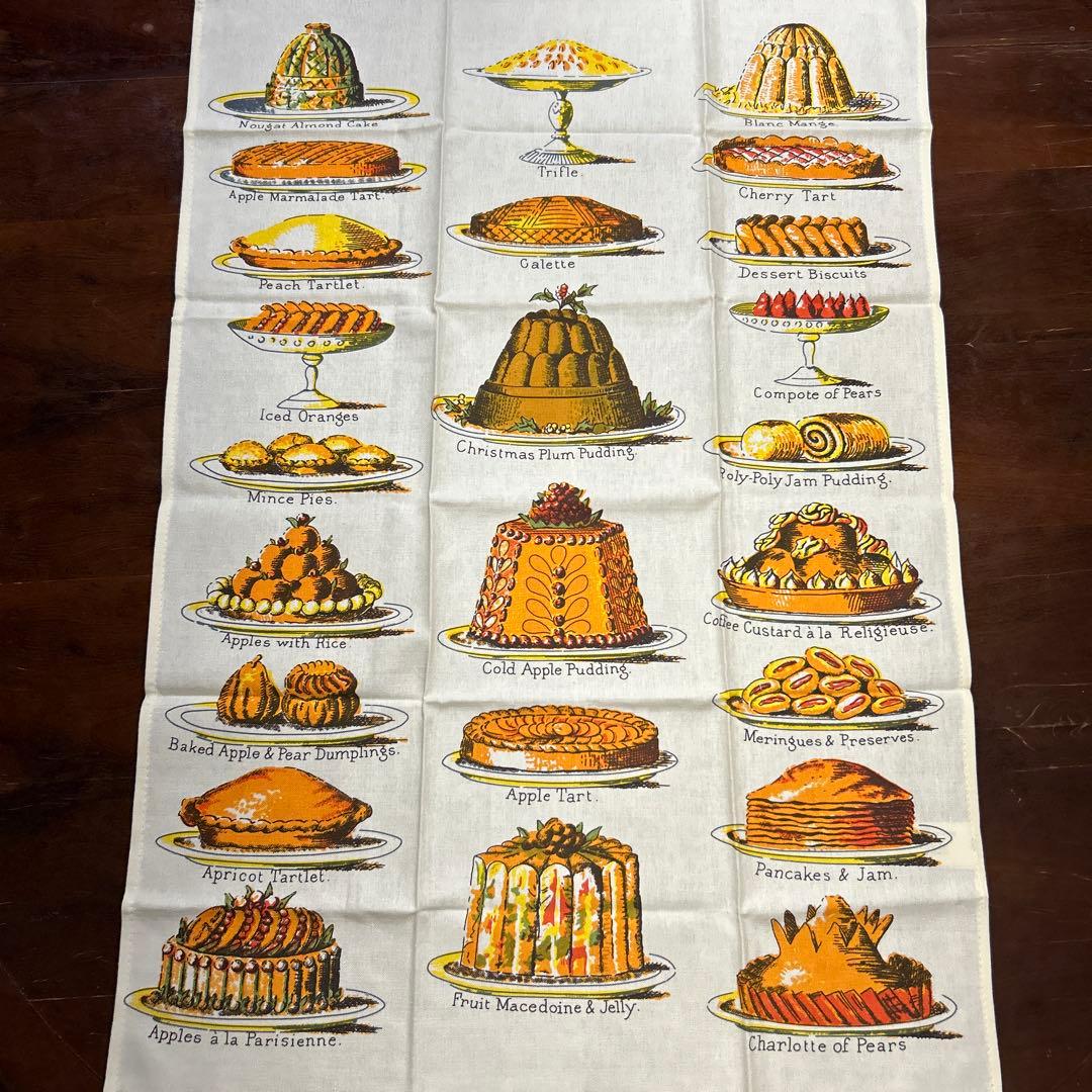 【オックスフォード大の蔵書】ティータオル　PAST TIMES社　英国製 希少