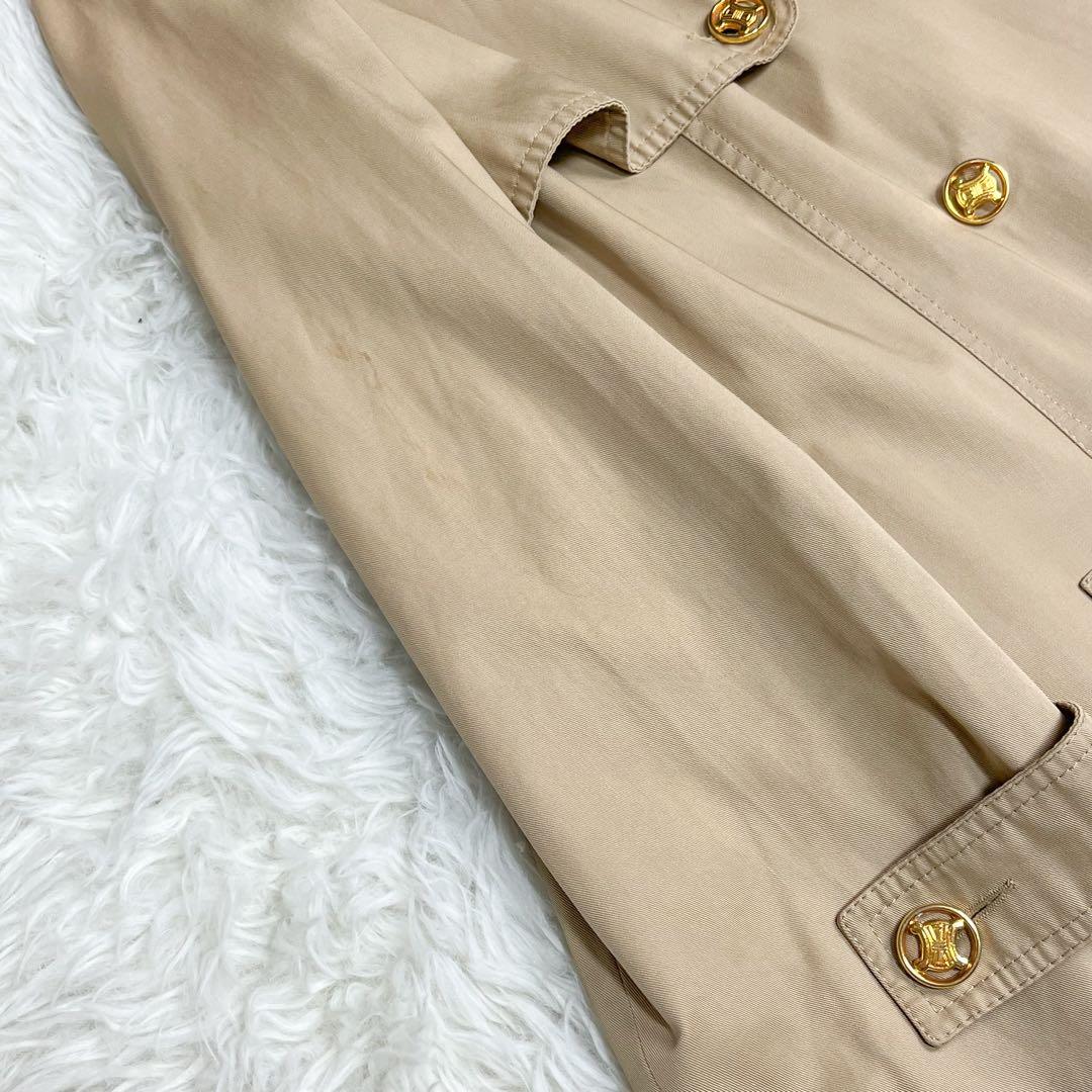 希少 セリーヌ トレンチコート トリオンフ金ボタン ロングコート ビンテージ