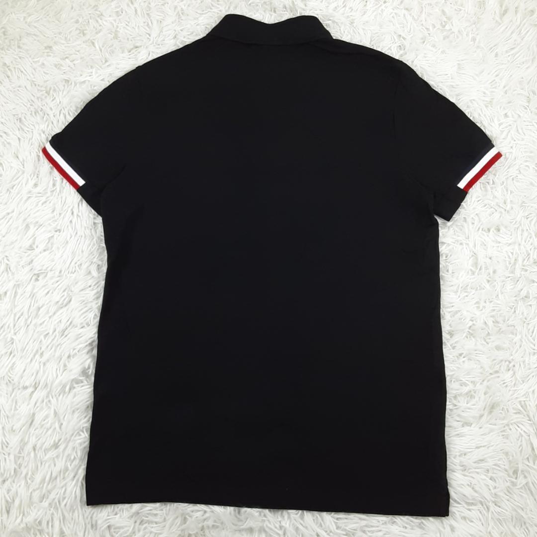 美品◎MONCLER モンクレール 半袖ポロシャツ ブラック ワッペン 22年製