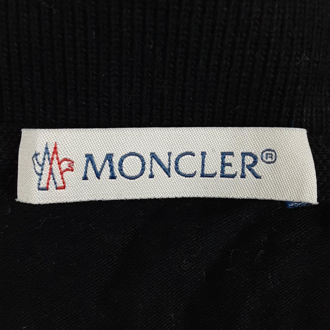 美品◎MONCLER モンクレール 半袖ポロシャツ ブラック ワッペン 22年製