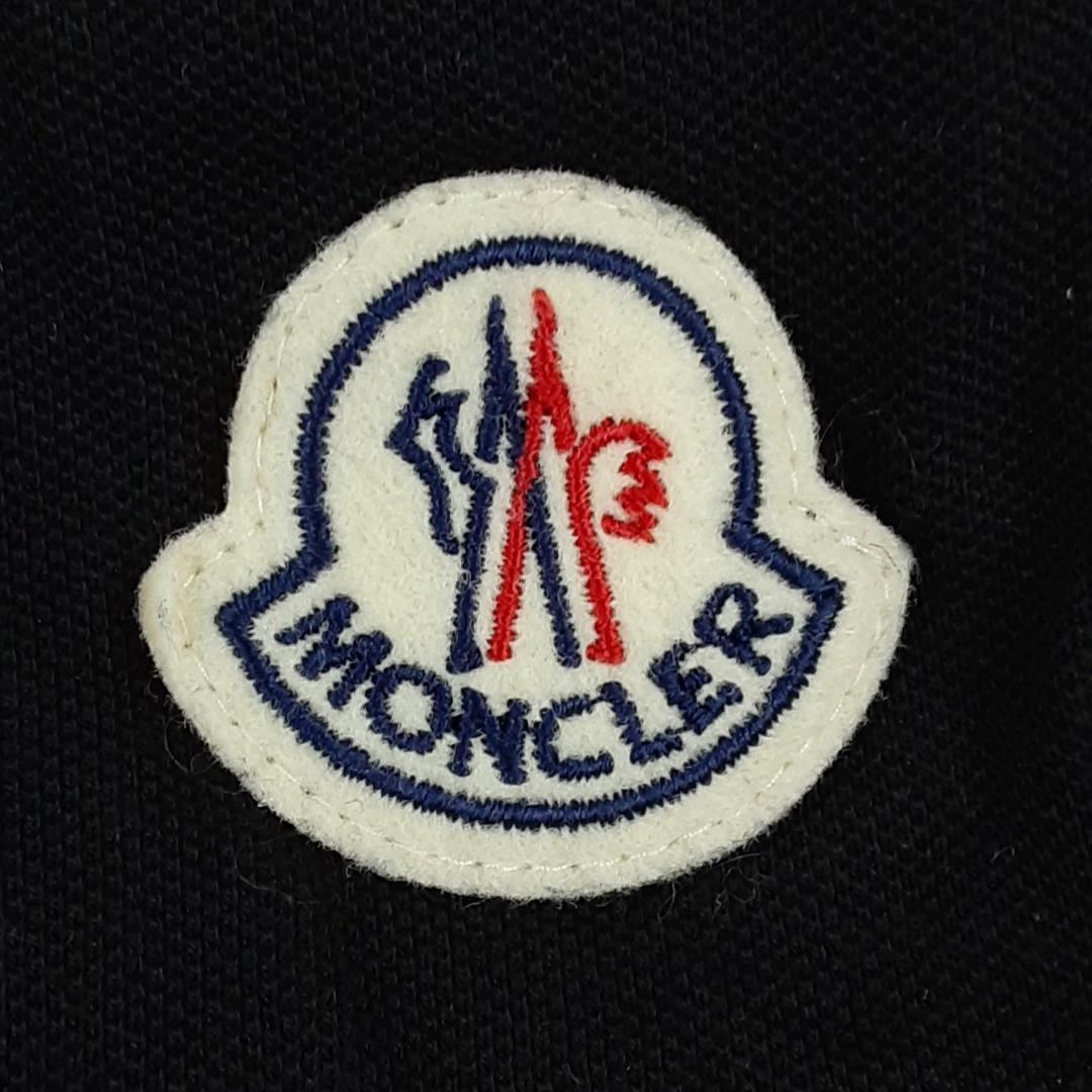 美品◎MONCLER モンクレール 半袖ポロシャツ ブラック ワッペン 22年製