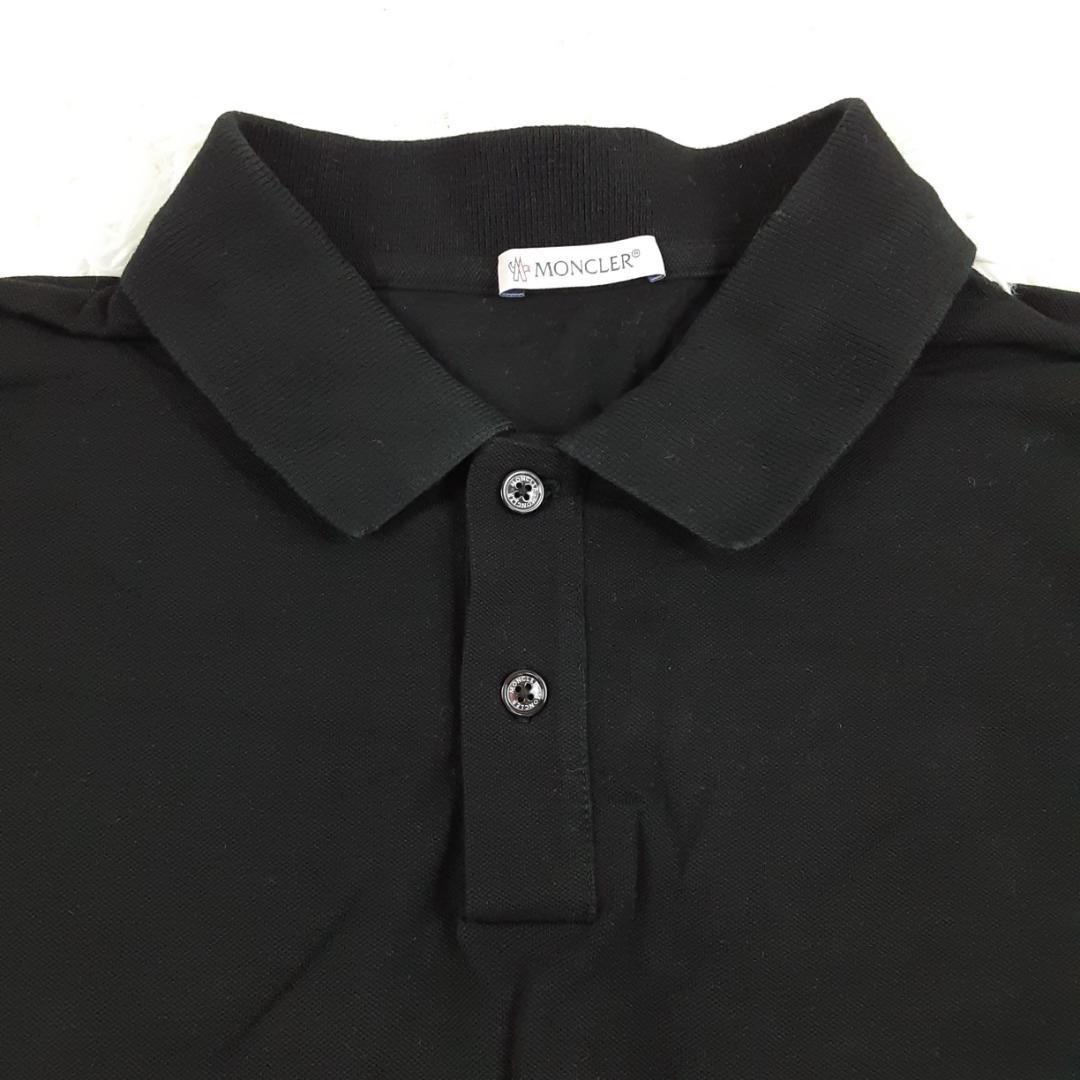 美品◎MONCLER モンクレール 半袖ポロシャツ ブラック ワッペン 22年製