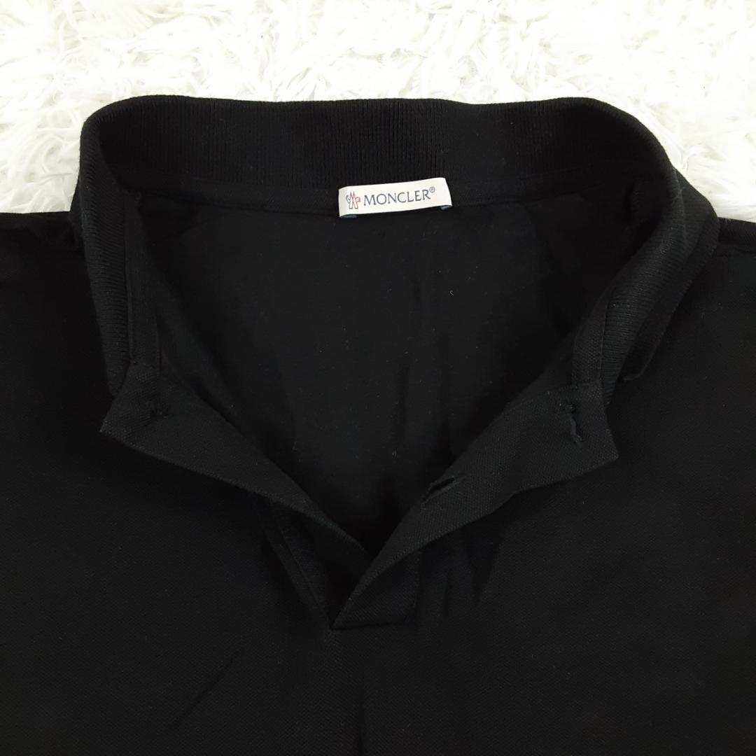 美品◎MONCLER モンクレール 半袖ポロシャツ ブラック ワッペン 22年製