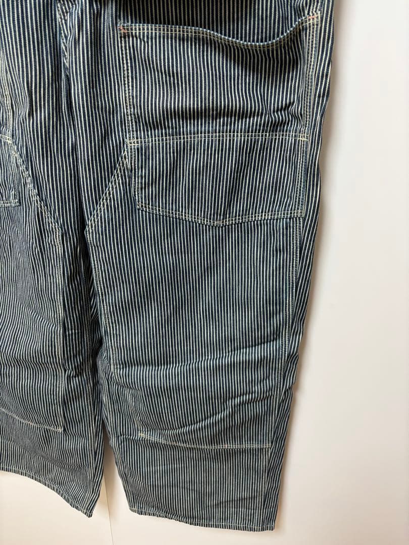 DENIMDUNGAREE ダブルニーエプロンヒッコリーオーバーオール　160