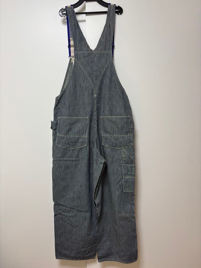 DENIMDUNGAREE ダブルニーエプロンヒッコリーオーバーオール　160