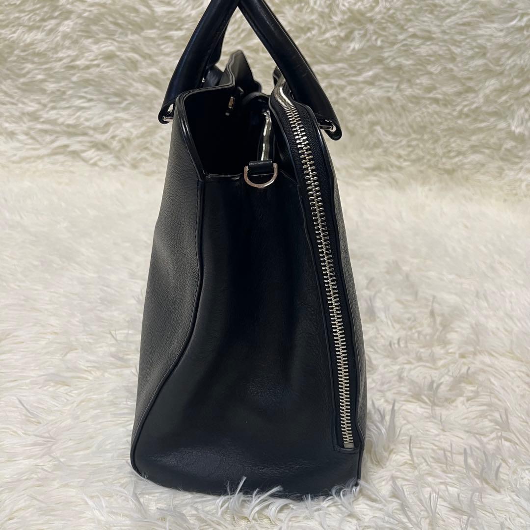 アニエスベー トートバッグ オールレザー 黒 A4 南京錠 ビジネス