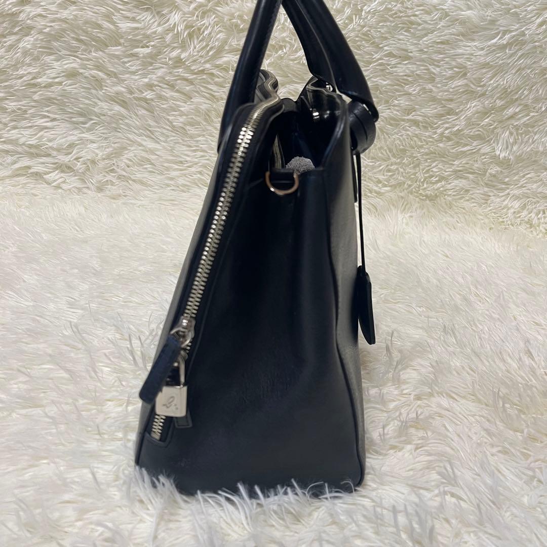 アニエスベー トートバッグ オールレザー 黒 A4 南京錠 ビジネス