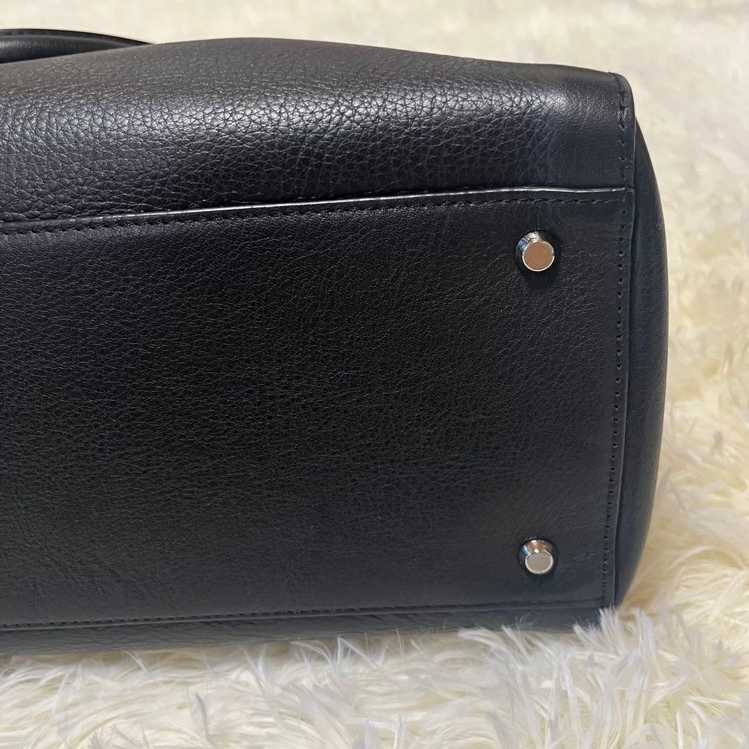 アニエスベー トートバッグ オールレザー 黒 A4 南京錠 ビジネス