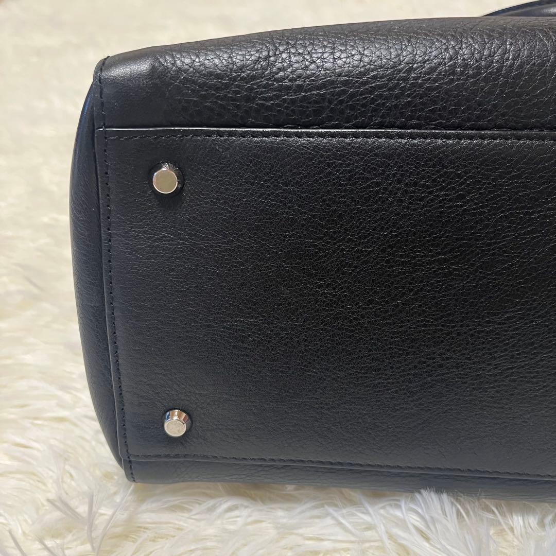 アニエスベー トートバッグ オールレザー 黒 A4 南京錠 ビジネス