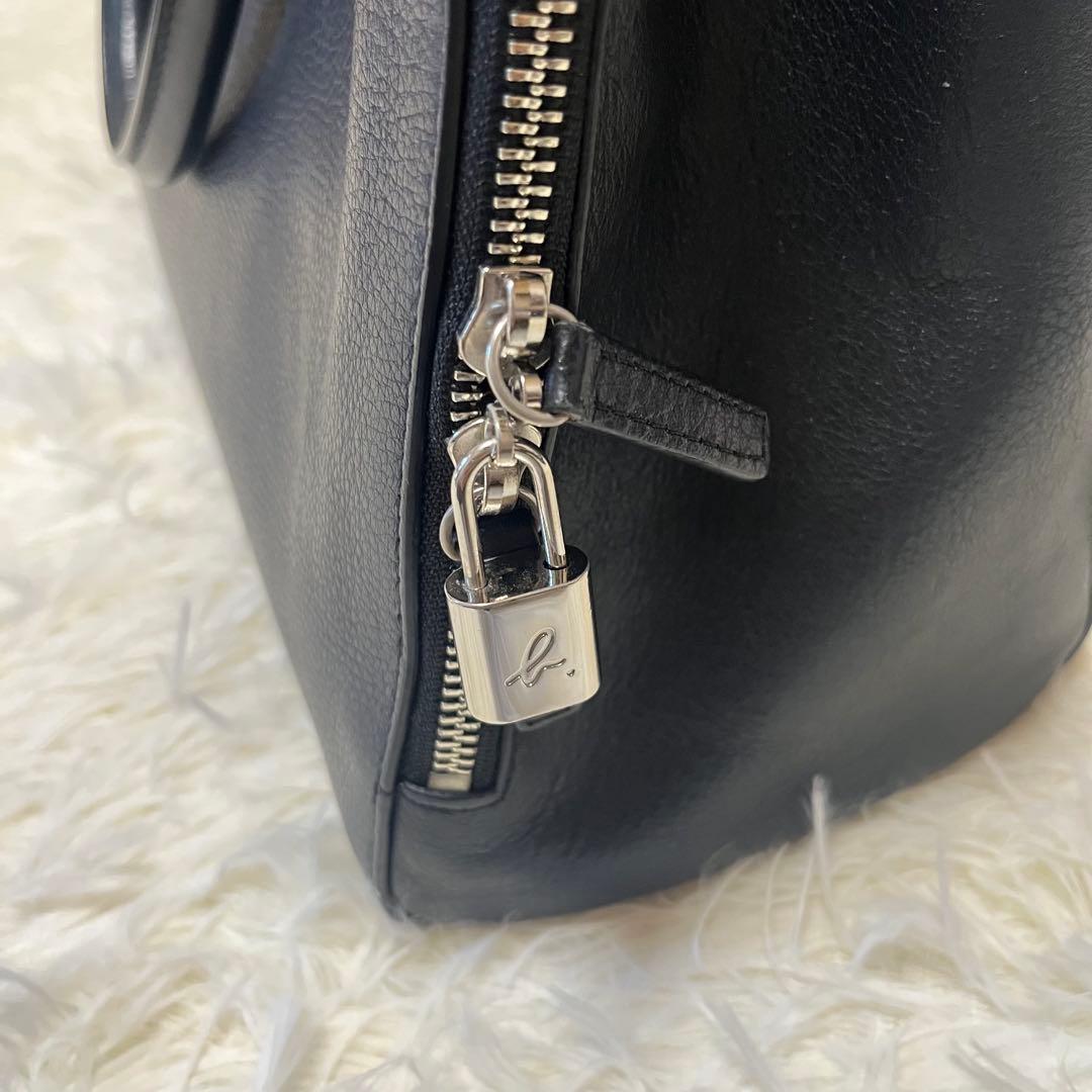 アニエスベー トートバッグ オールレザー 黒 A4 南京錠 ビジネス