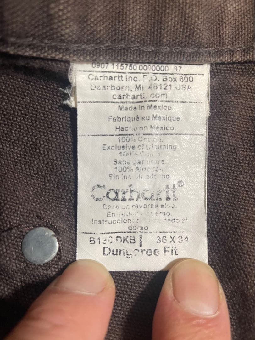 W36carhartt カーハートダブルニーダークブラウンB136 DKB