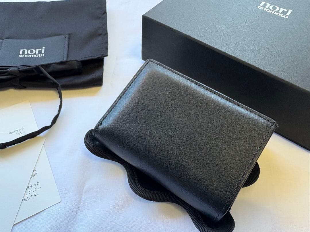 小物 norienomoto wave trifold wallet black