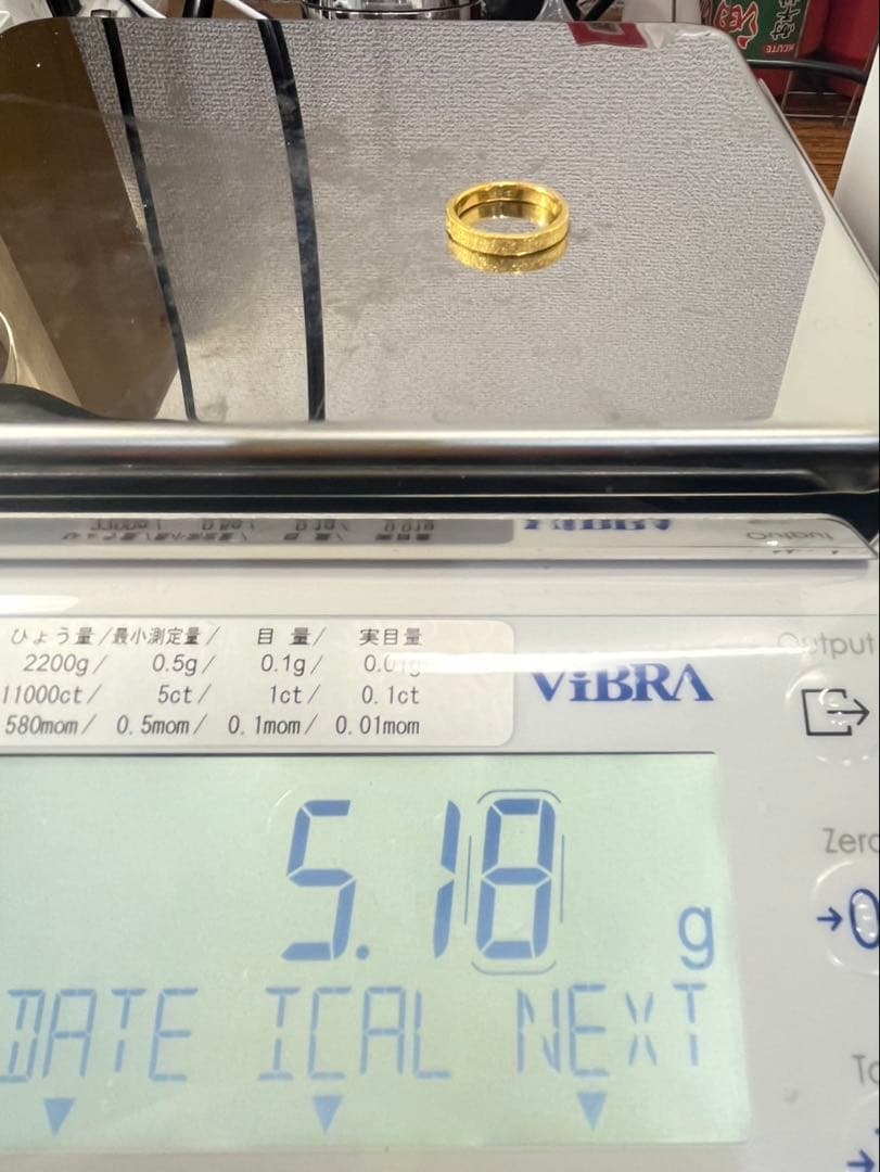 K24 純金 平打ちグロスリング 5.18g指輪 リング 刻印あり ハンドメイド