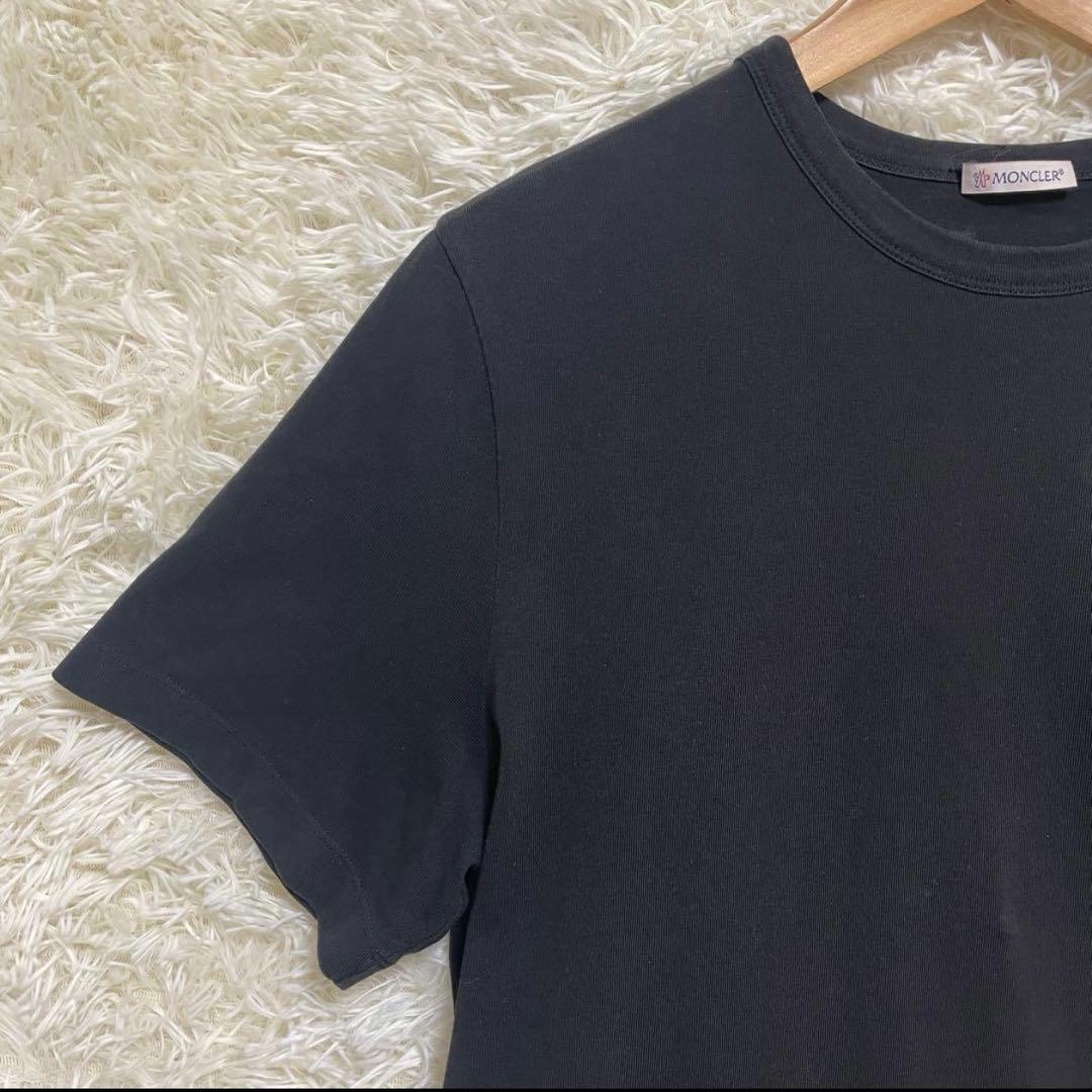 【特別価格】MONCLER ラバー　ロゴ Tシャツ 黒 半袖 立体ロゴ　英字