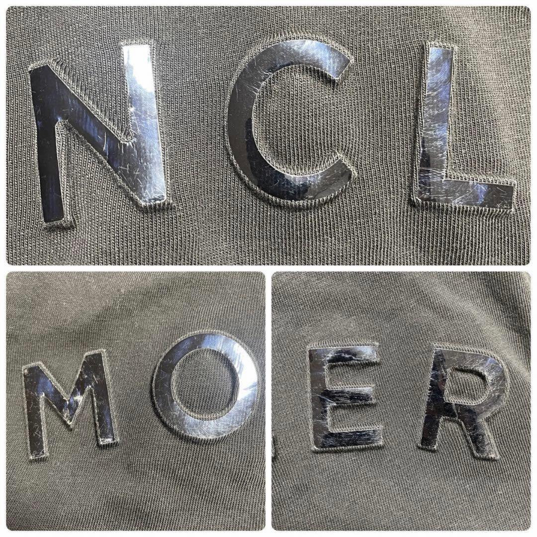 【特別価格】MONCLER ラバー　ロゴ Tシャツ 黒 半袖 立体ロゴ　英字