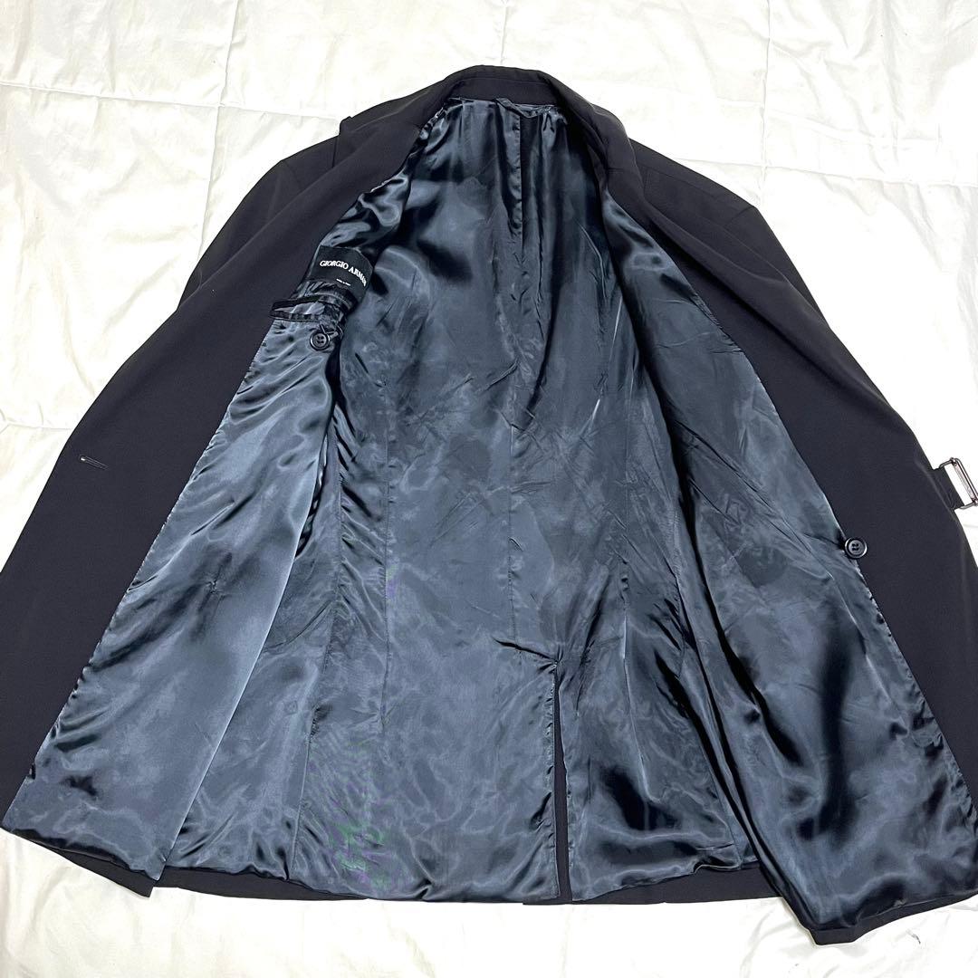 【希少デザイン　L程】ジョルジオアルマーニ　テーラードジャケット　黒タグ　黒色