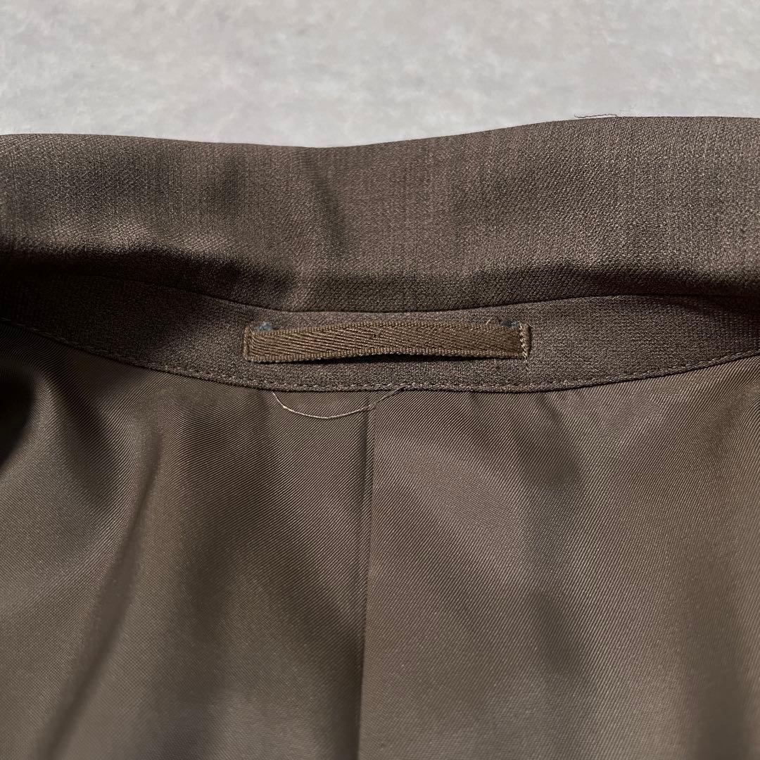 90s ヴィンテージ ダブルスーツ 古着セットアップ 成人式 ブラウン XL相当