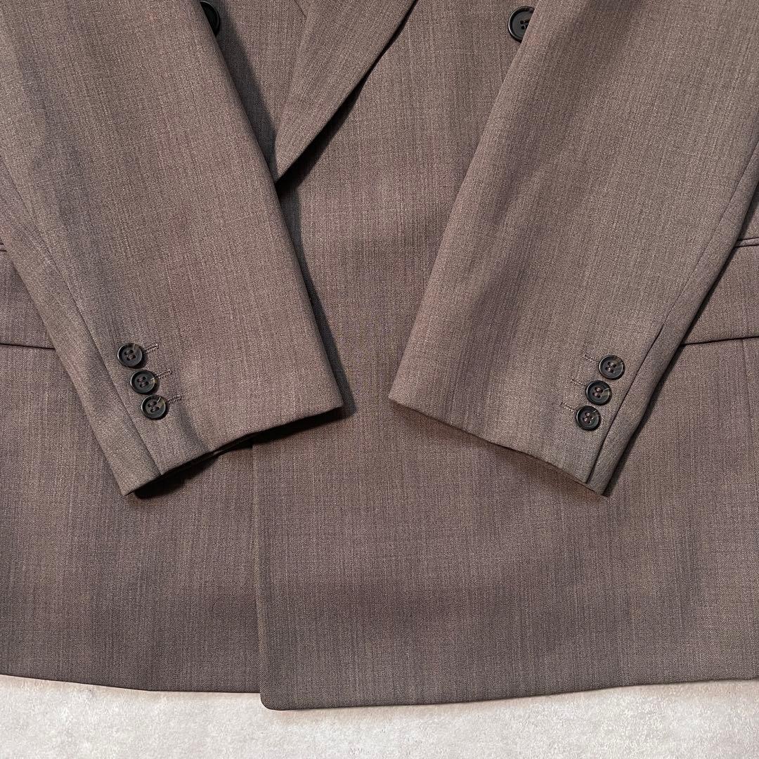 90s ヴィンテージ ダブルスーツ 古着セットアップ 成人式 ブラウン XL相当