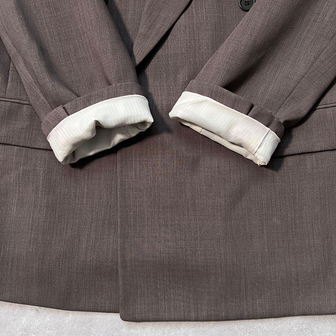 90s ヴィンテージ ダブルスーツ 古着セットアップ 成人式 ブラウン XL相当