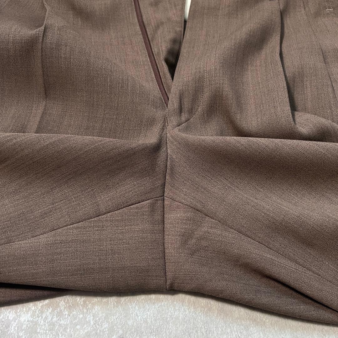 90s ヴィンテージ ダブルスーツ 古着セットアップ 成人式 ブラウン XL相当