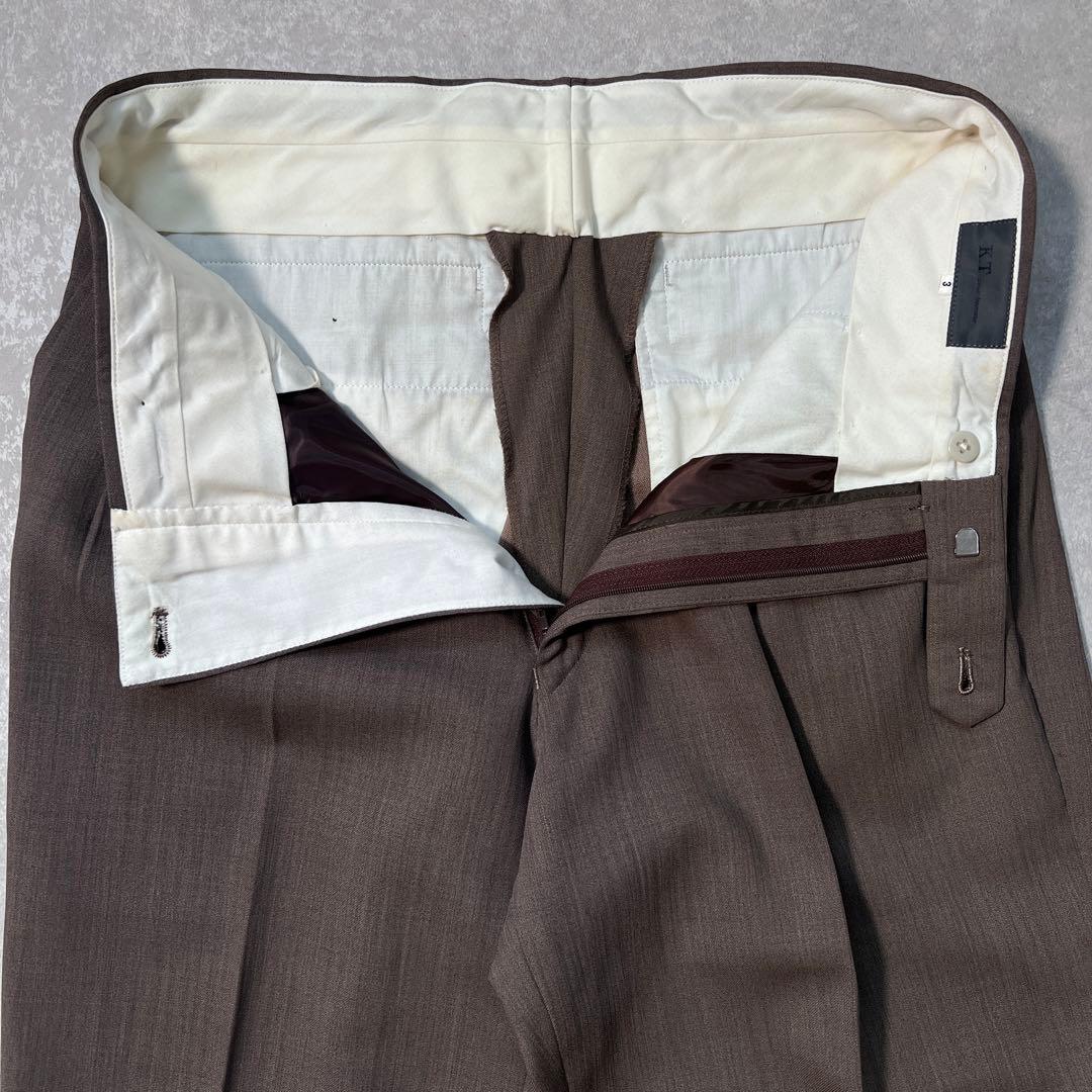 90s ヴィンテージ ダブルスーツ 古着セットアップ 成人式 ブラウン XL相当