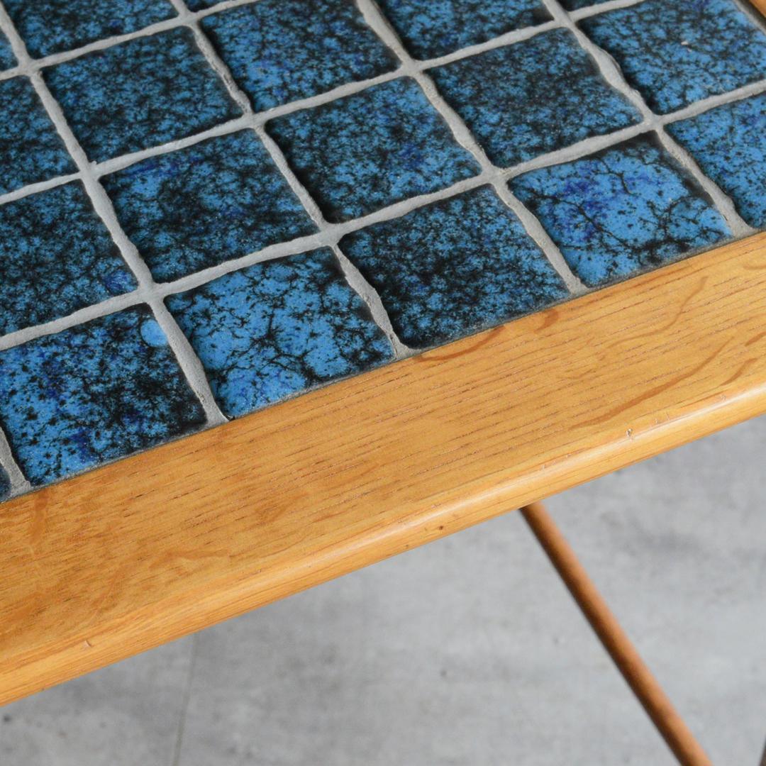 デンマーク 北欧ヴィンテージ タイルトップ サイドテーブル オーク 北欧家具