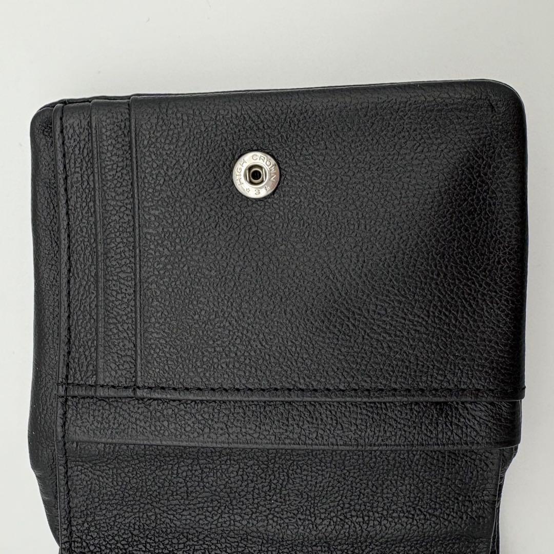 極美品　MARY QUANT ブラックレザーがま口財布