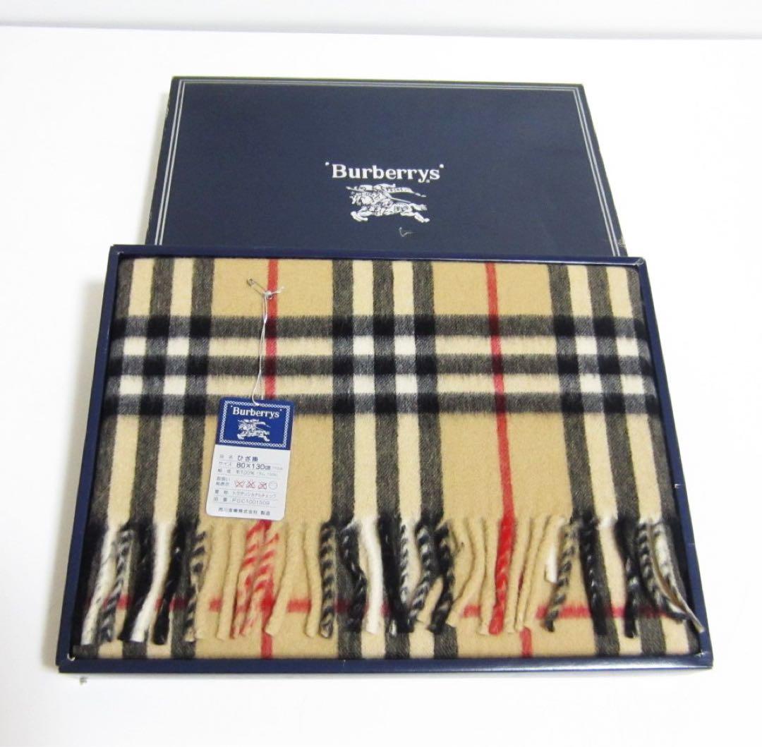 【未使用】Burberrys バーバーリー ひざ掛け 毛100% 大判マフラー