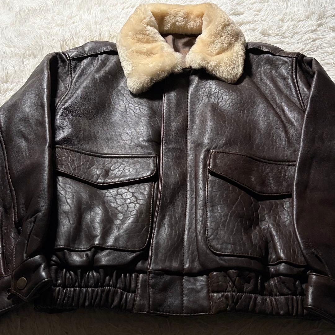 【雰囲気抜群】VINTAGE フライトジャケット　 G-1 羊革　裏地